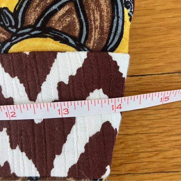 Milly Brown Yellow Tribal Print Y2K Vintage Cotton Halter Cocktail Dress 6 - Picture 8 of 12